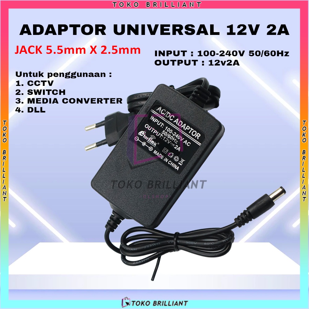 [Bisa bayar ditempat]  ADAPTOR STB ZTE CCTV MODEM ROUTER 12V 2A   POWER SUPPLY ADAPTOR 12V 2A