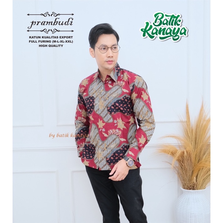 PRAMBUDI Baju Batik Pria Berlapis furing Bahan Katun Berkualitas Ekspor by KANAYA