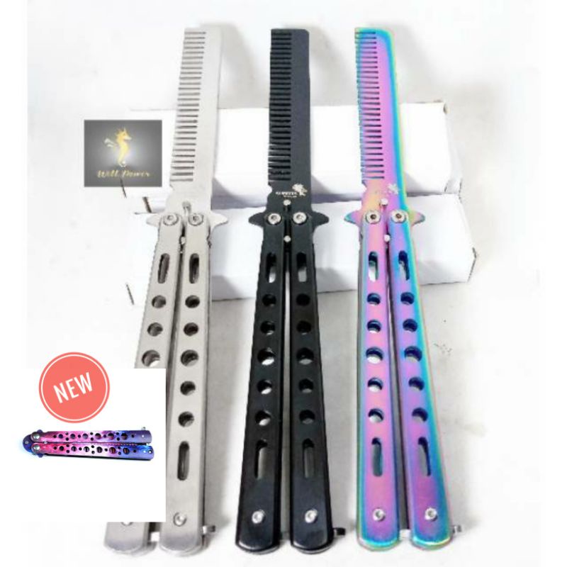 Sisir Besi Lipat Butterfly Knife Training Balisong Trick Benchmade