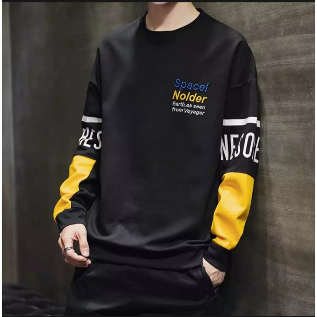 Kaos Distro Lengan Panjang Pria Korea Hiphop Style Yongjin / Baju Lengan Panjang Cowo Korea