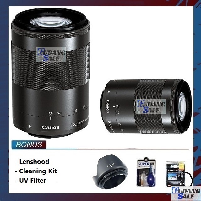 [NEW] LENSA CANON EF 55-200 mm F/4-5 6.3 IS STM AUTOFOCUS - Garansi 1 Tahun | for Canon Kamera EOS M