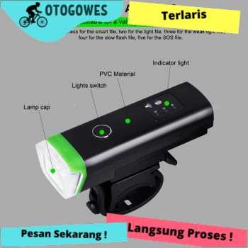 Lampu Sepeda Gunung Polygon MTB LED USB Recharge XPG 350 Lumens HJ047