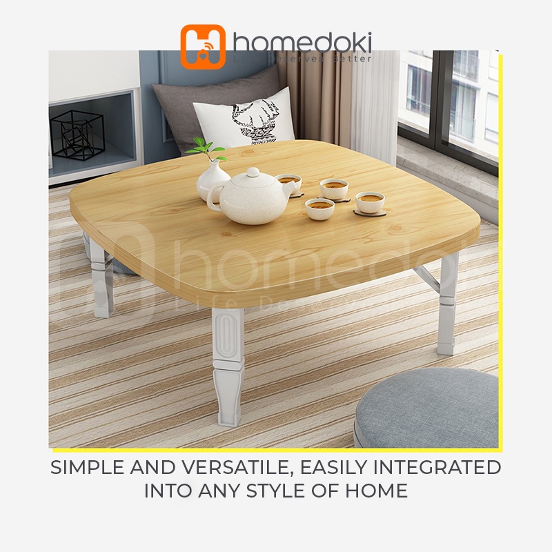 Homedoki Meja Lesehan Lipat/Meja Lesehan/Meja Lipat/Meja Lesehan Aesthetic/Meja Makan Lipat/Meja