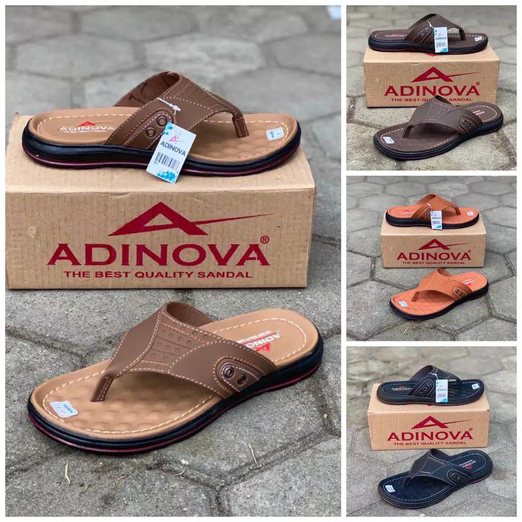 SANDAL ADINOVA AD-04 | SANDAL KULIT CASUAL PRIA ORIGINAL