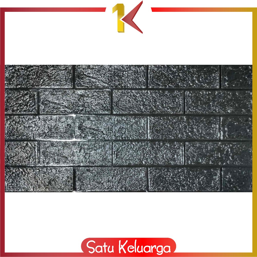 SK-C206 Wallpaper Dinding Foam 3D Kecil Motif Batu Bata / Walpaper Stiker Dinding Dekorasi Kamar-Batu Bata HITAM
