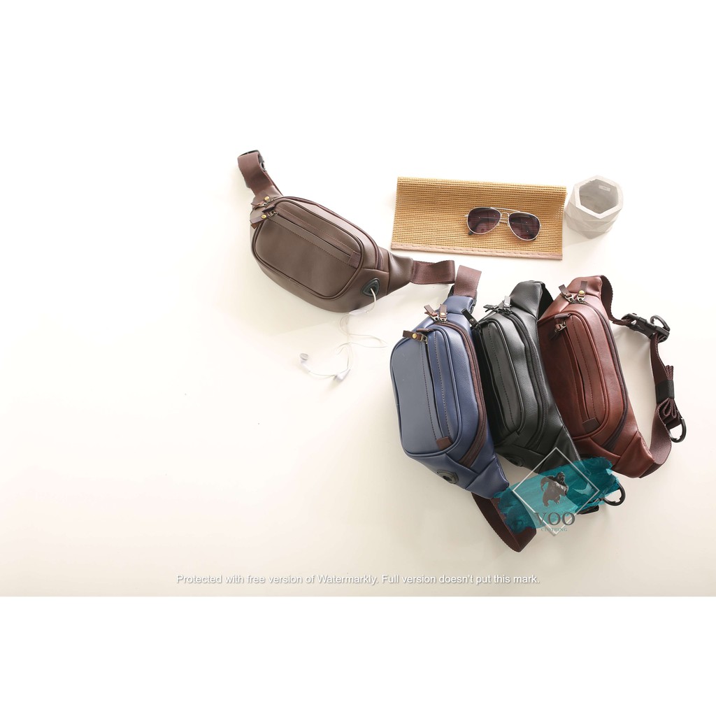 Tas Slempang Waistbag Tas Pinggang Udhawa Pria Dan Wanita Warna TAN Tersedia 4 Warna