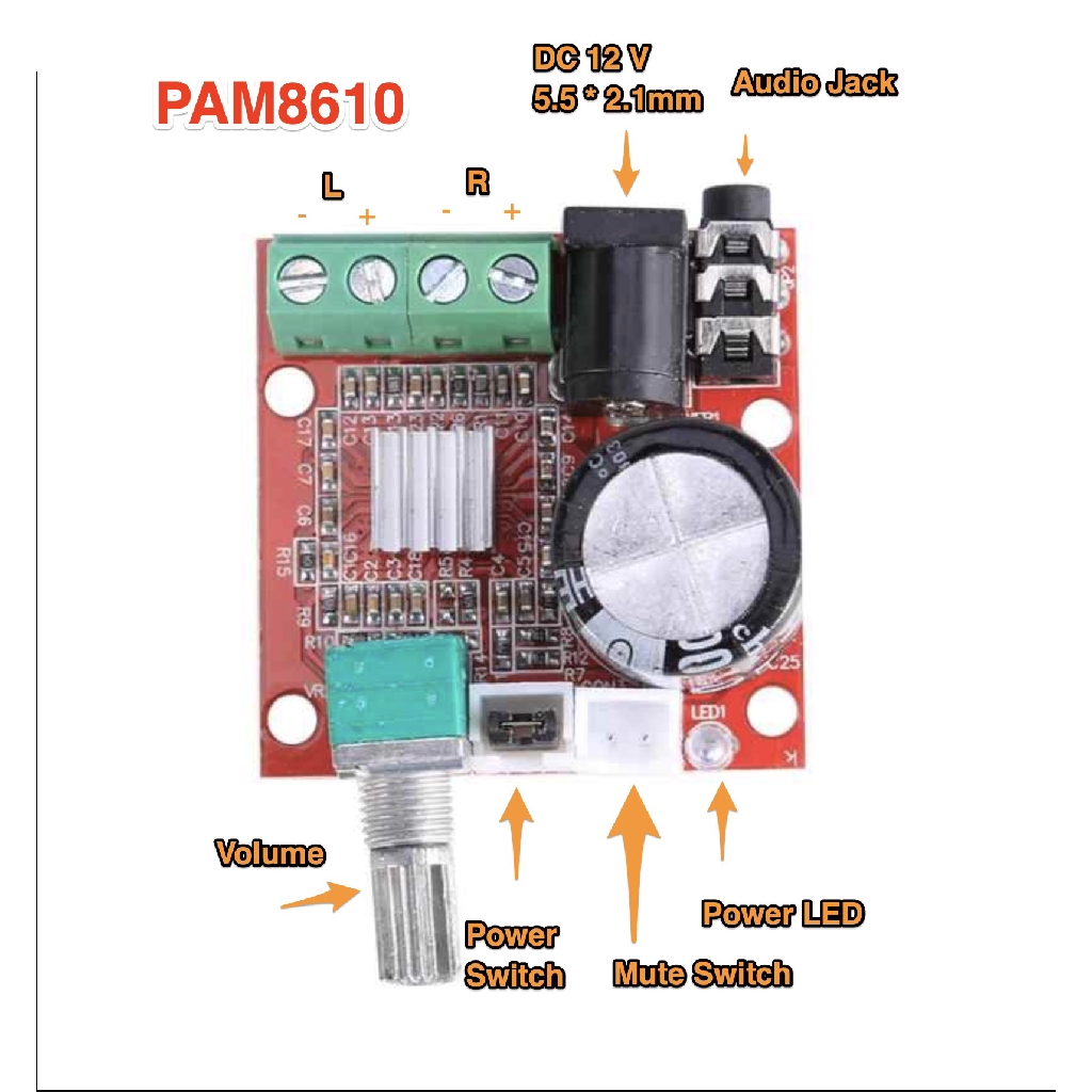 Jual Digital Amplifier Pam Stereo Class D Audio Power Volume