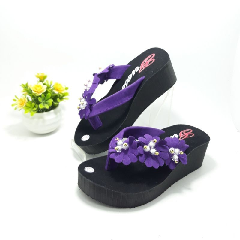 sandal spons wedges wanita / sandal anak wanita