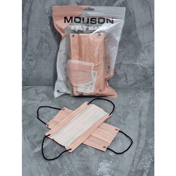 Masker 3 player Mouson warna Mactha Pink nude