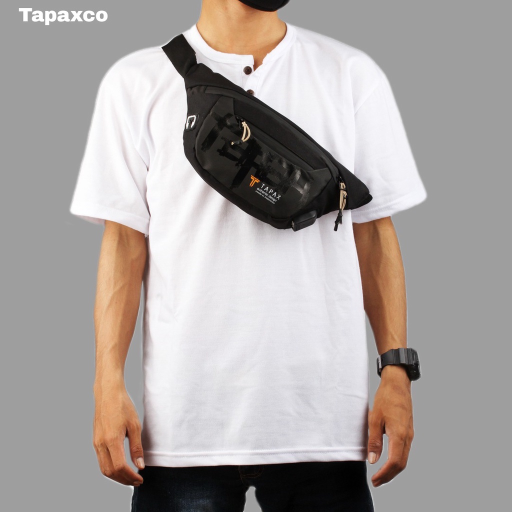 Tas Selempang Waistbag Premium USB Waterproof TapaxCo Victor KinayShop