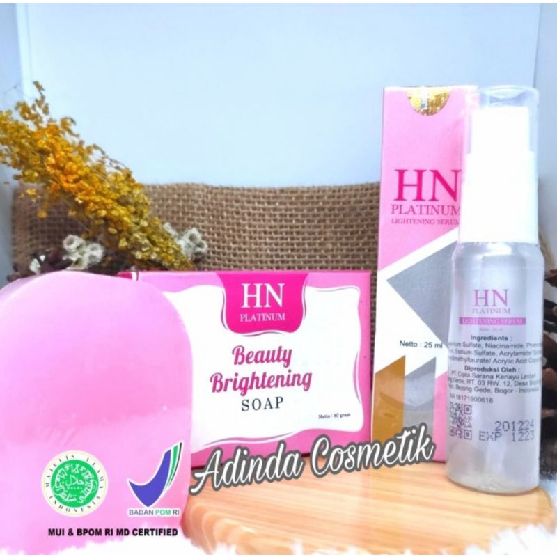 paket Lightening Sabun wajah HN platinum + serum Hn platinum original BPOM / Hn Platinum / Cream Hn