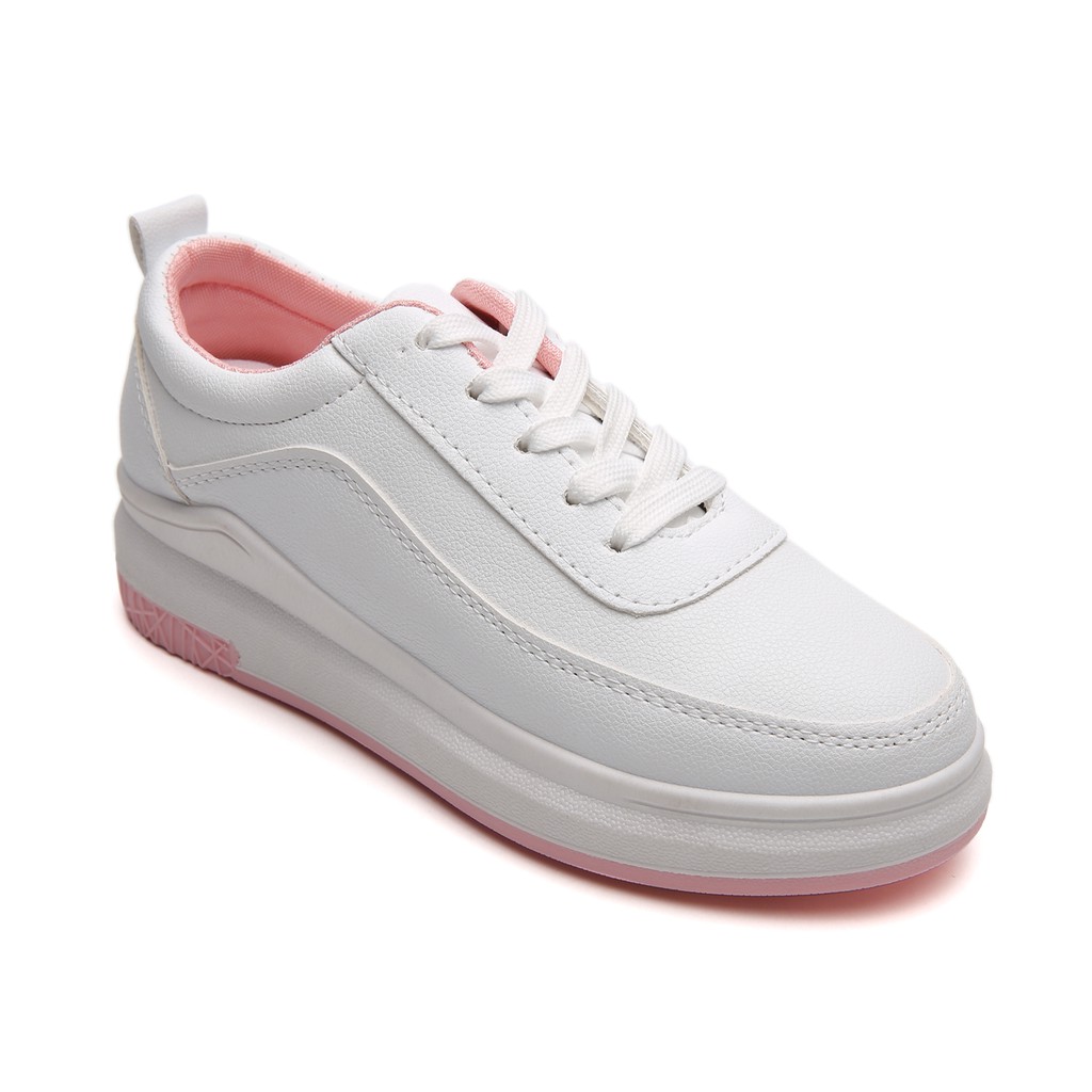 PVN Sepatu  Sneakers  Wanita  Putih  Pink Shoes  004 Shopee  