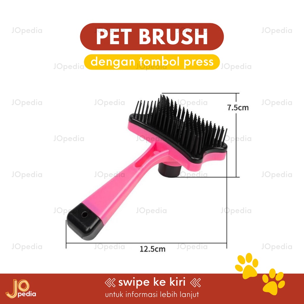 PET BRUSH PRESS Sisir Bulu Rontok Sikat Bulu Sisir Grooming Kucing Anjing Kelinci