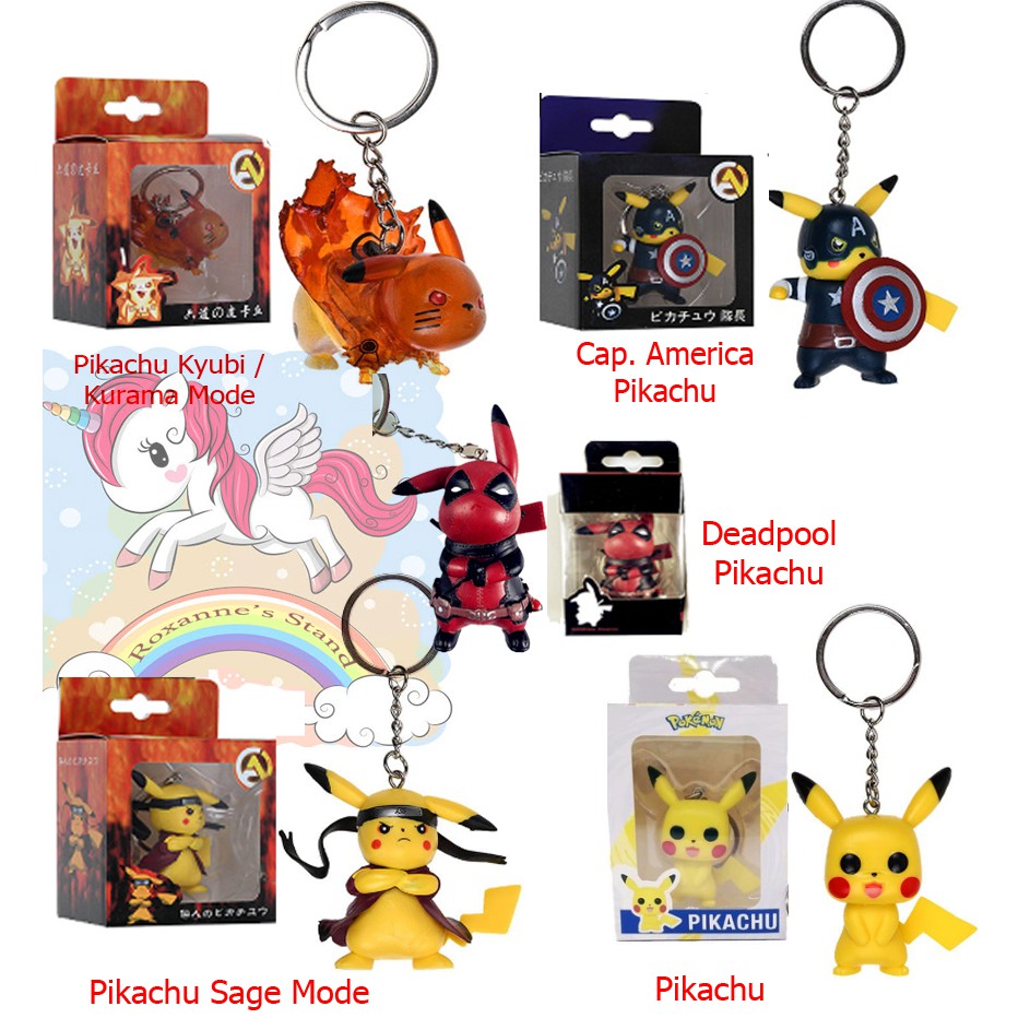 Cos Play Keychain - Sage Kyubi Kurama Mode Deadpool Captain America Pikachu
