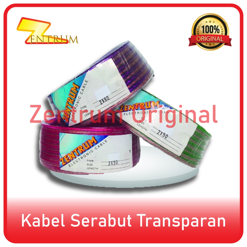 Kabel Listrik Transparant 2 x 80 SERABUT (15 Yard) BAHAN SUPER