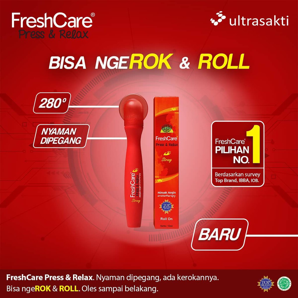 FRESHCARE PRESS &amp; RELAX 10 ML - MINYAK ANGIN AROMATERAPI / BISA UNTUK KEROKAN