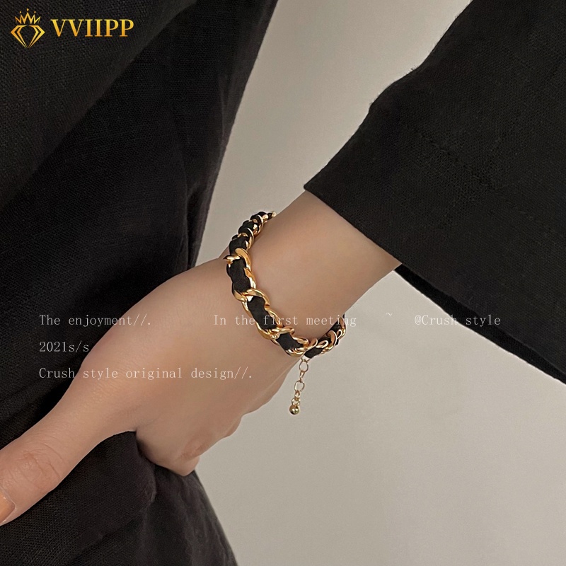 Gelang Rantai Warna Hitam Emas Untuk Wanita