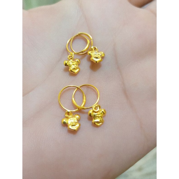 ANTING ANAK MICKEY PERAK 925 LAPIS MAS