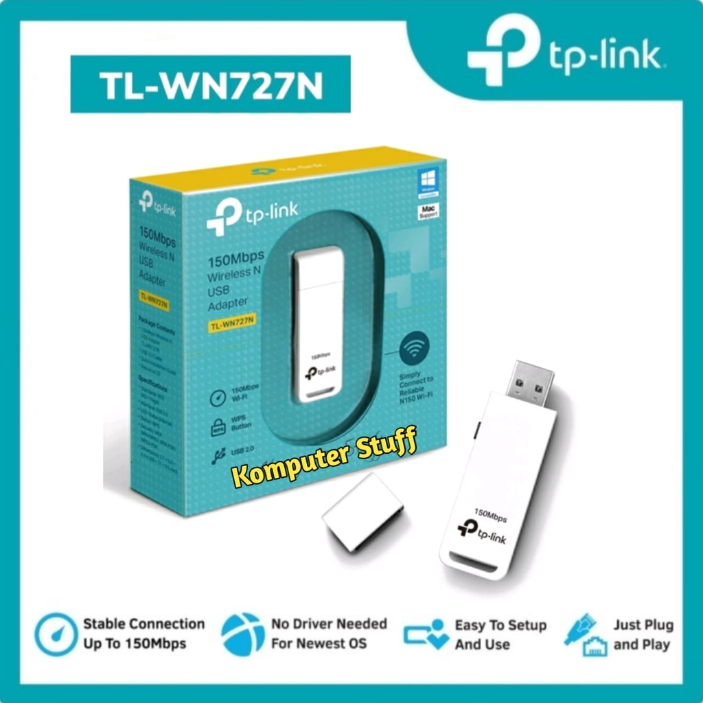 TP-LINK TL-WN727N Wifi USB Adapter 150Mbps Penangkap Sinyal Wifi Di Komputer Laptop