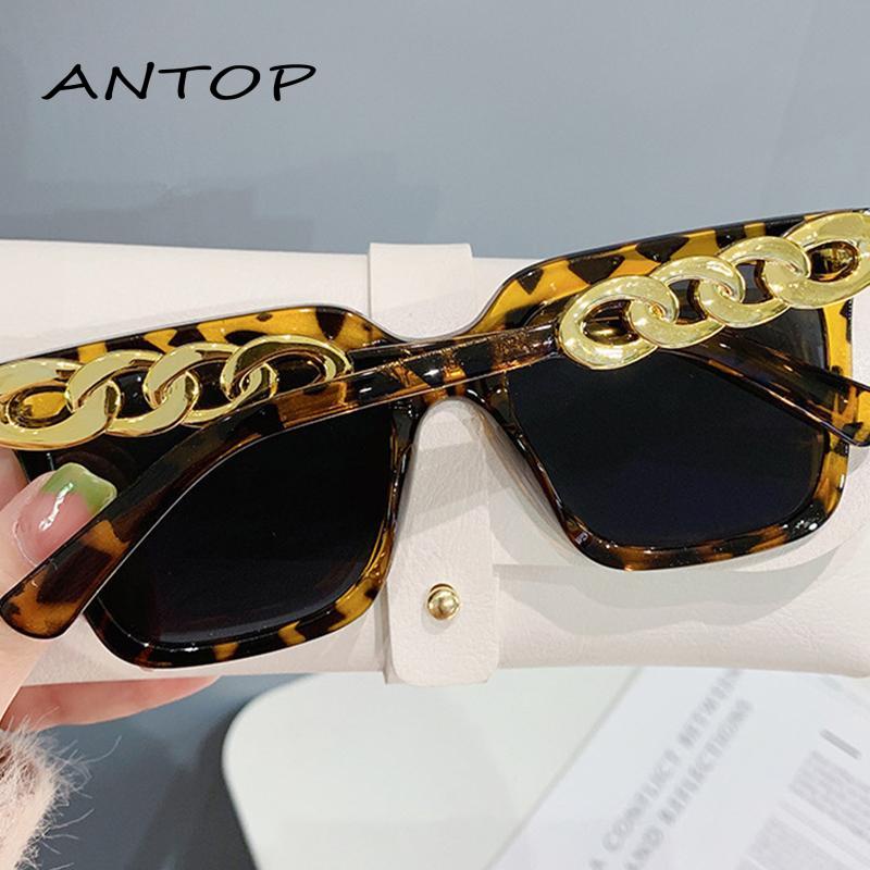 Kacamata Hitam Model Rantai Persegi Lensa Bening Gaya Retro Untuk Wanita Kacamata kotak Persegi Big Frame Kacamata Fashion Import