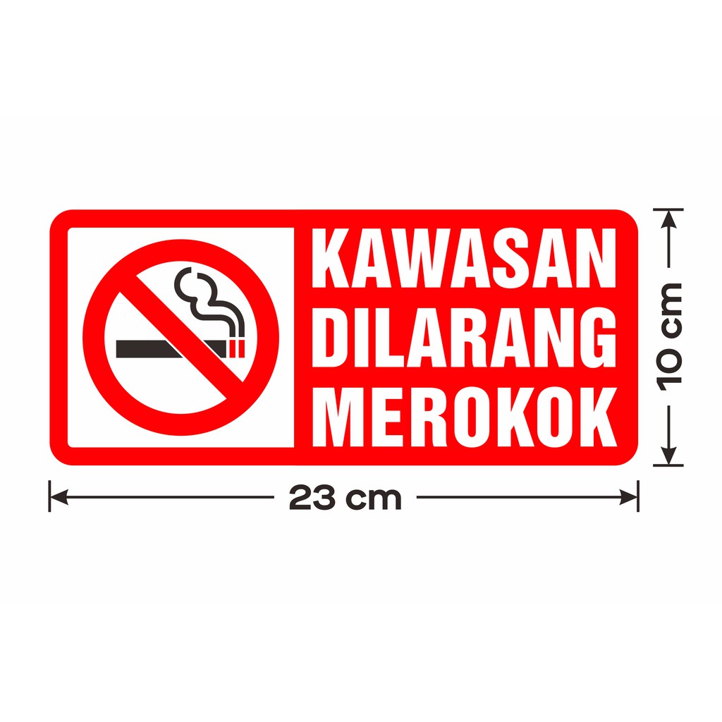 

Sticker Vinyl Stiker Sign Kawasan Dilarang Merokok 10 x 23 cm