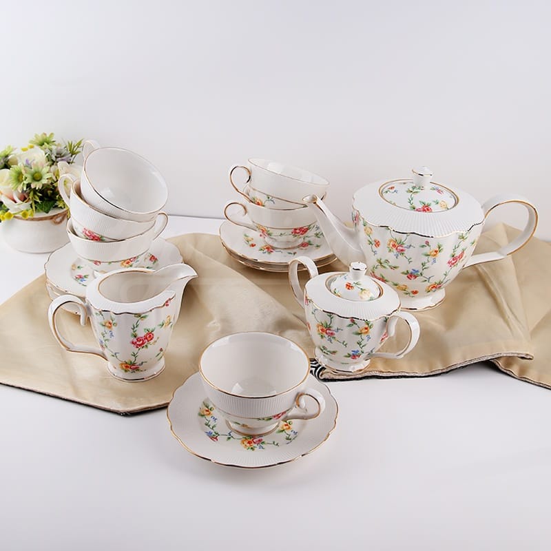 TEA SET KERAMIK CAPODIMONTE 17 PCS - ABP2060B16