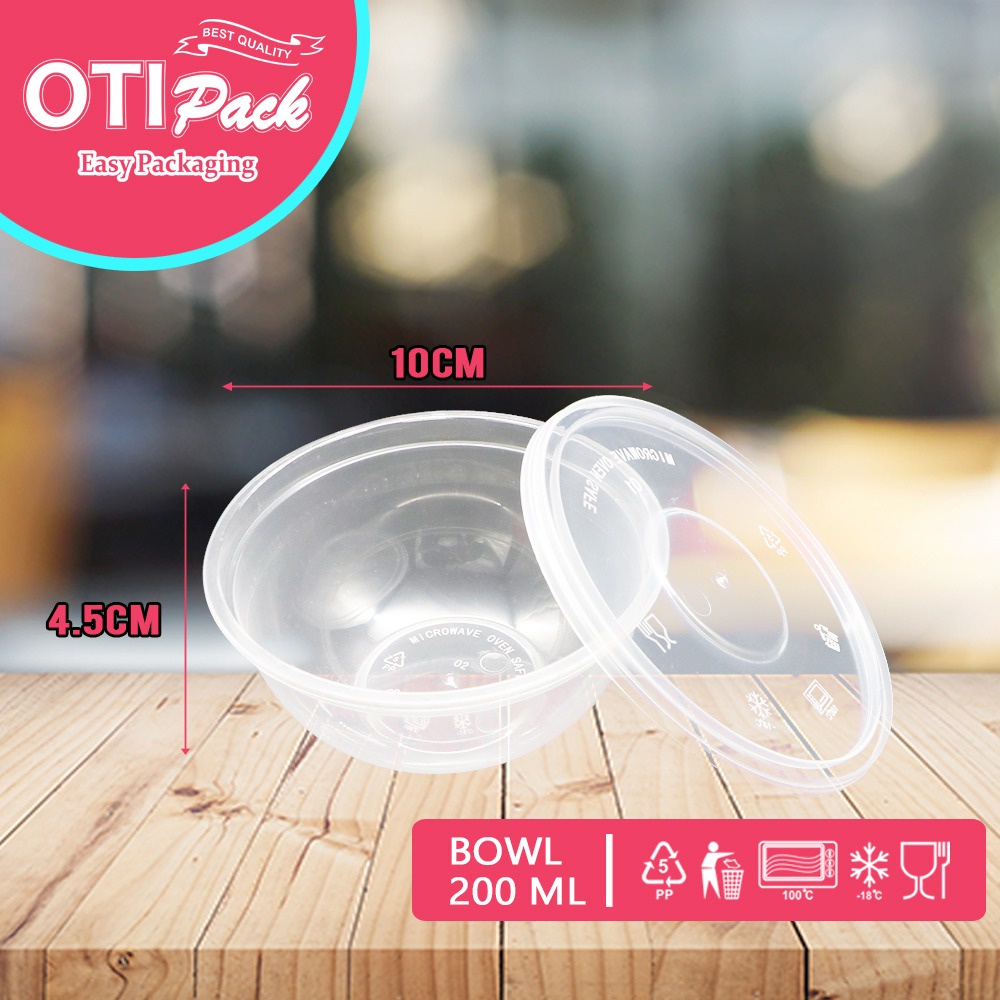 Thinwall Mangkuk 200ml / OTB 200 OTIPIACK Food Container Tempat Makanan Plastik 25 Set