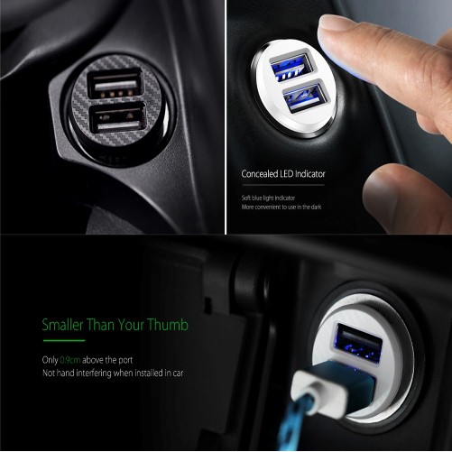 USB Charger Adapter MOBIL Ganda Cocok Untuk Semua Ponsel 3.1A Max BERGARANSI