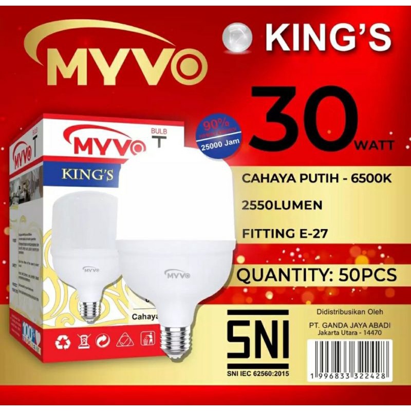 Lampu Led MYVO KING 30 WATT / LAMPU BERKUALITAS sudah Pasti Terang
