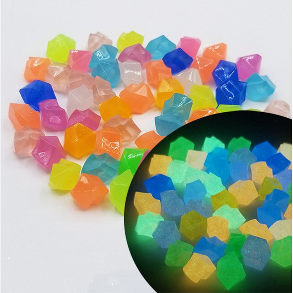 20pcs Manik-Manik Batu Akrilik Glow In The Dark Ukuran 11X14MM Untuk Dekorasi Taman