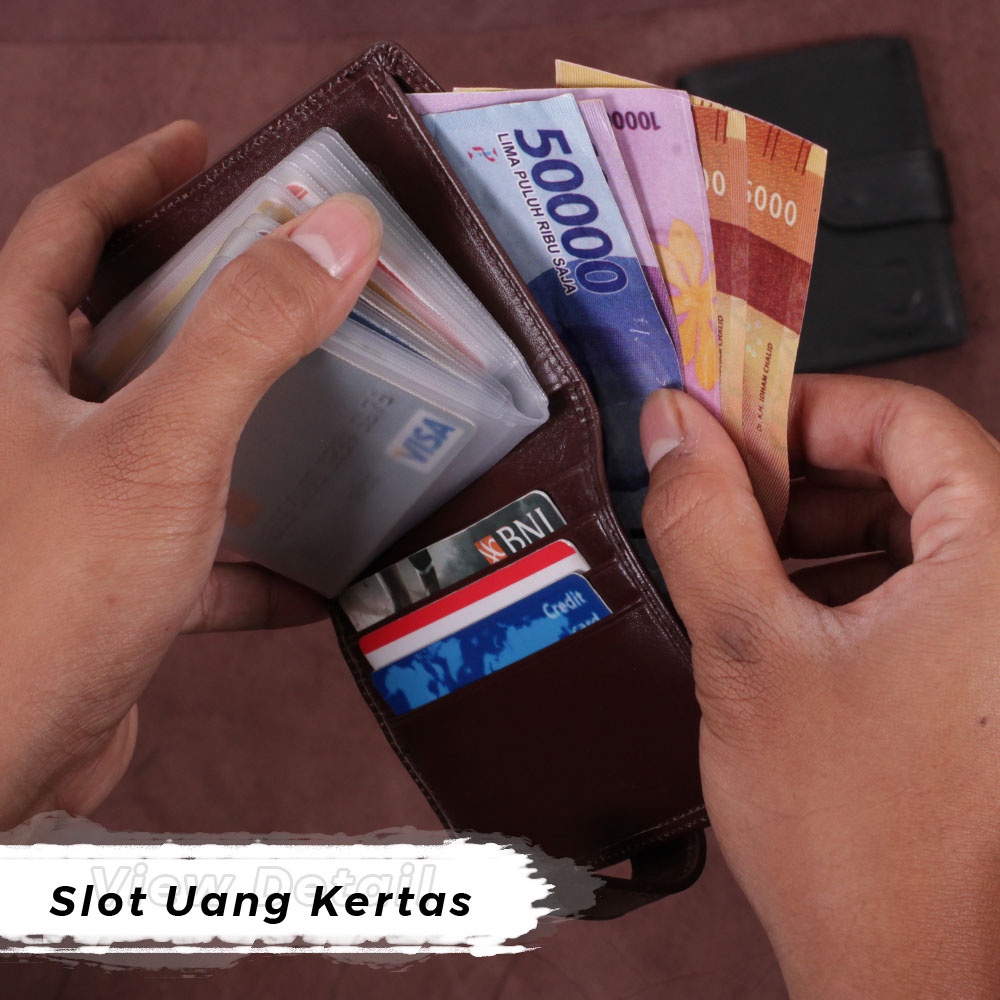 Dompet Kulit Pria Dompet Kartu Pria Lipat Kulit Asli Original Dompet Kartu Kulit Sapi Asli CH02 KUALITAS TERJAMIN MEMUASKAN