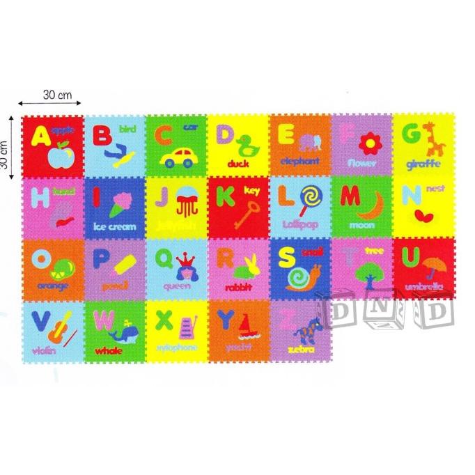 HOT PROMO Matras Puzzle Evamat / Karpet / Alat Lantai - Huruf Abjad Gambar Murah