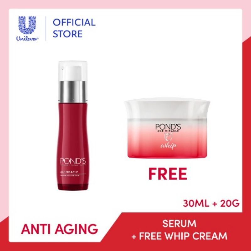 PONDS AGE MIRACLE SERUM 30ML +WHIP CREAM 20G - SERUM 30ML+DAY & NIGHT 10G - 20G - 50G