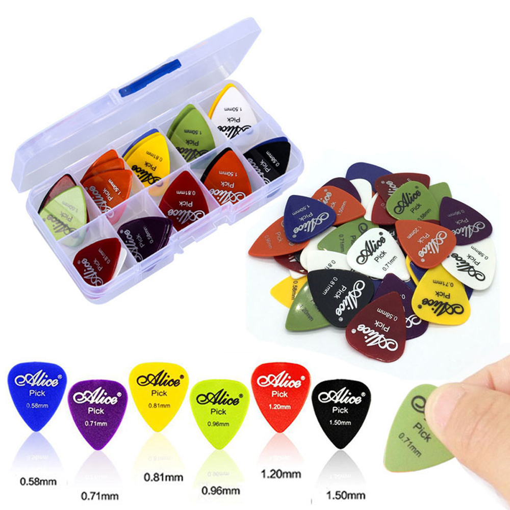 1 Kotak Pick Gitar Bass Akustik Bahan Abs Ukuran 0.58-1.5 mm