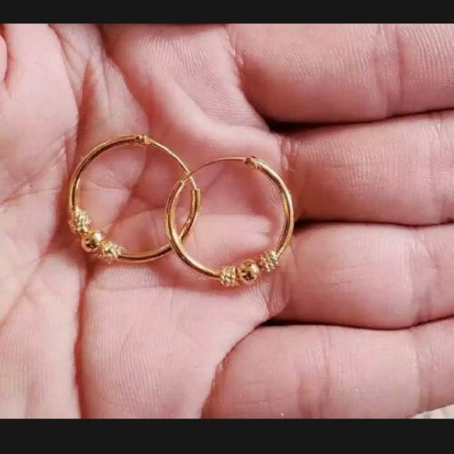 Xuping/anting bola bulat wanita 24k