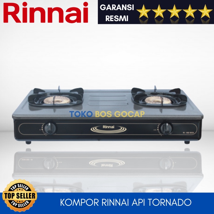 Kompor Gas Rinnai 2 Tungku Api Tornado Original Garansi Resmi Kompor Rinai Stainless Steel Murah Dua
