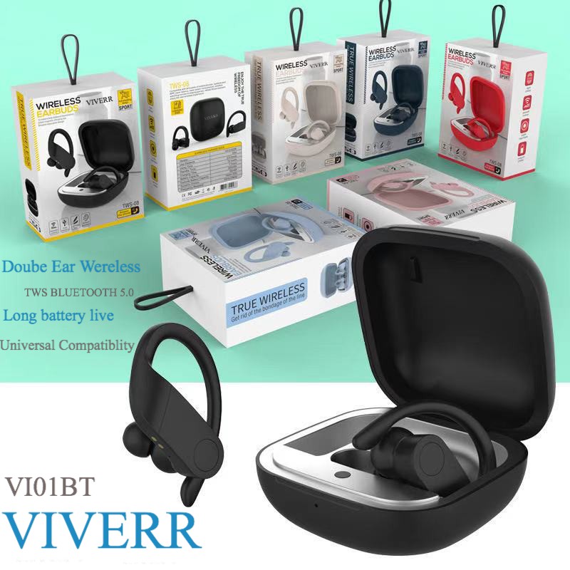 VIVERR Headset earbud Viverr Bluetooth VI01BT Charging Super Bass Multiple Colors Garansi 6 Bulan