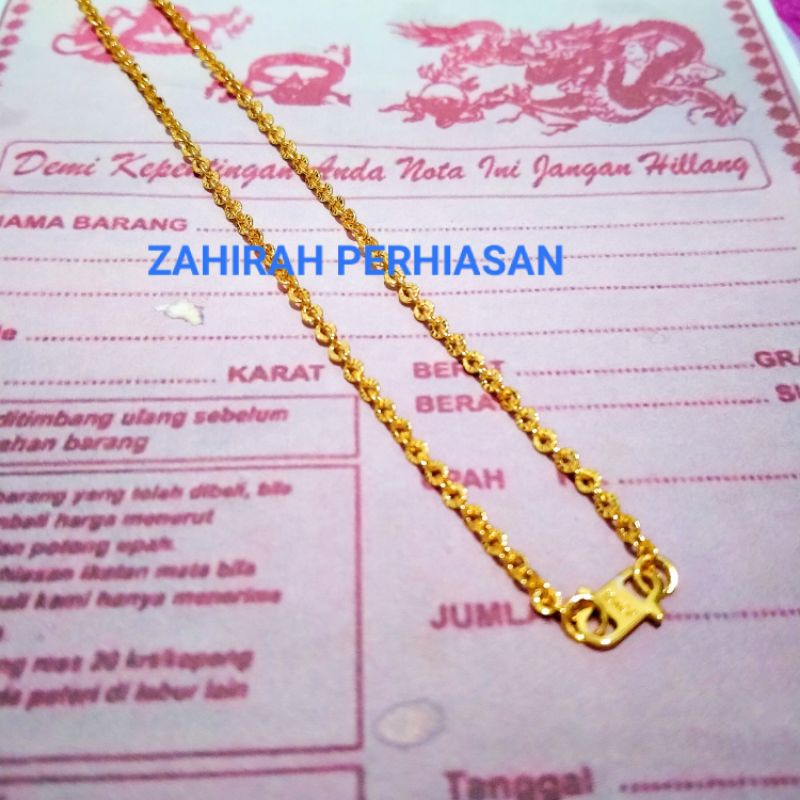 KALUNG NORI MOTIF EMAS 24k KALUNG PERHIASAN WANITA ANTI KARAT