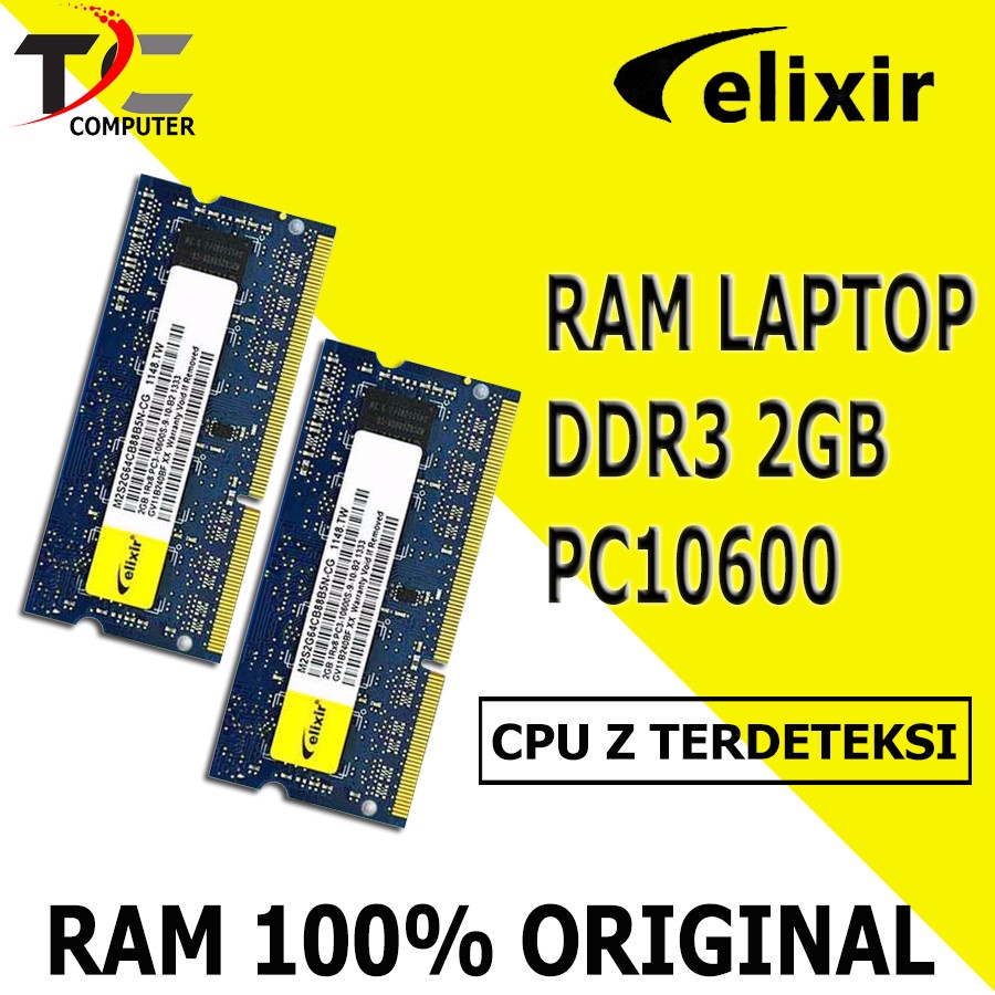 MEMORY RAM SODIMM LAPTOP DDR3 2GB PC 10600 MERK CAMPUR