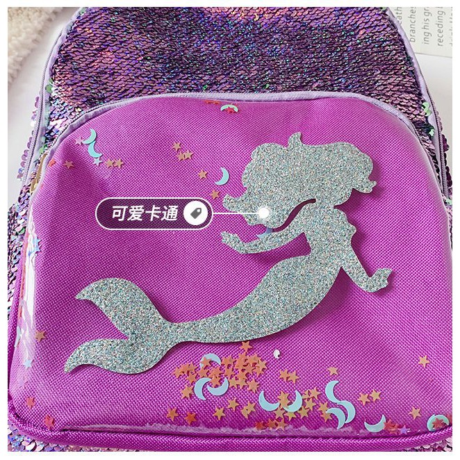 Tas Ransel Sequin Mermaid TRU035 backpack tas punggung anak perempuan sd