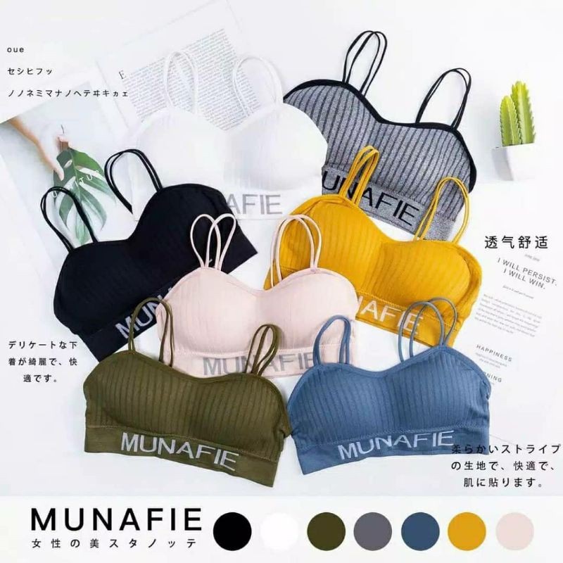 MUNAFIE SPORT FASHION BRA IMPORT BRA OLAHRAGA BRA WANITA PAKAIAN DALAM TANPA KAWAT MODEL PUSH UP