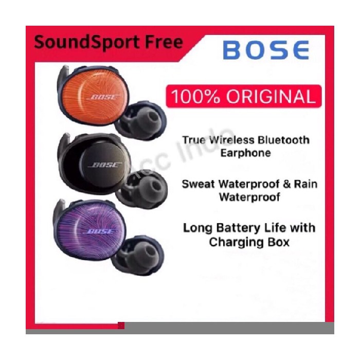 Sport Free SoundSport Wireless Earphone Biru Limited Bose Sound ORIGINAL - Promo Truly