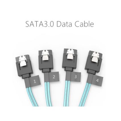 Cable data sata 3.0 Orico 4 pcs set clip pin lock L-shape 50cm 6Gbps for hdd ssd cpd-7p6g-bw904s - Kabel sata3 III klip