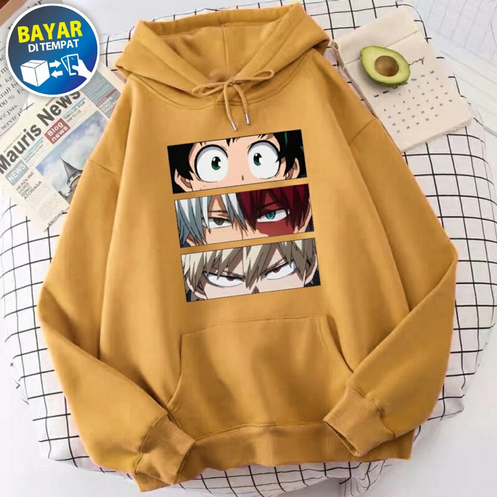 Hoodie Boku No Hero Academia Pria Oversize Korean Style Jaket Sweater Anime Figure My Hero