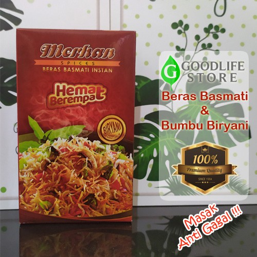 

Beras Basmati Instan Bumbu Biryani Merhan Basmati Rice Kemasan Hemat 280 gr