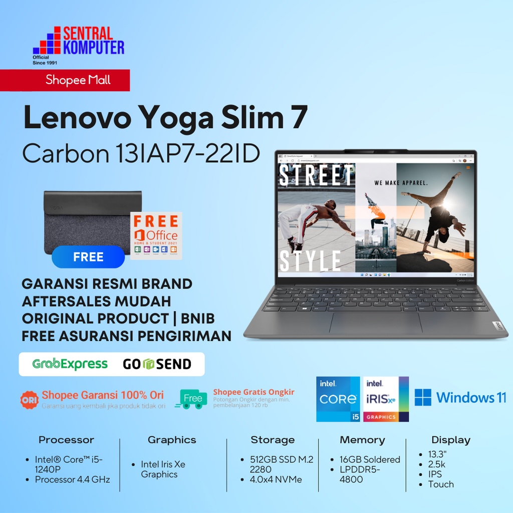 Jual Lenovo Yoga Slim Carbon Iap I P Gb Gb Ssd Win Ohs Shopee Indonesia