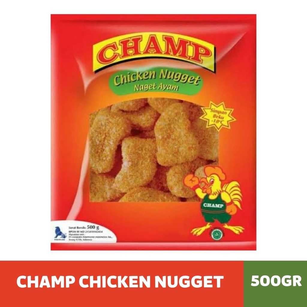 

Champ Chicken Nugget Ayam Naget 1KG/ 500GR CHAMP CHICKEN NUGGET ABC 250GR