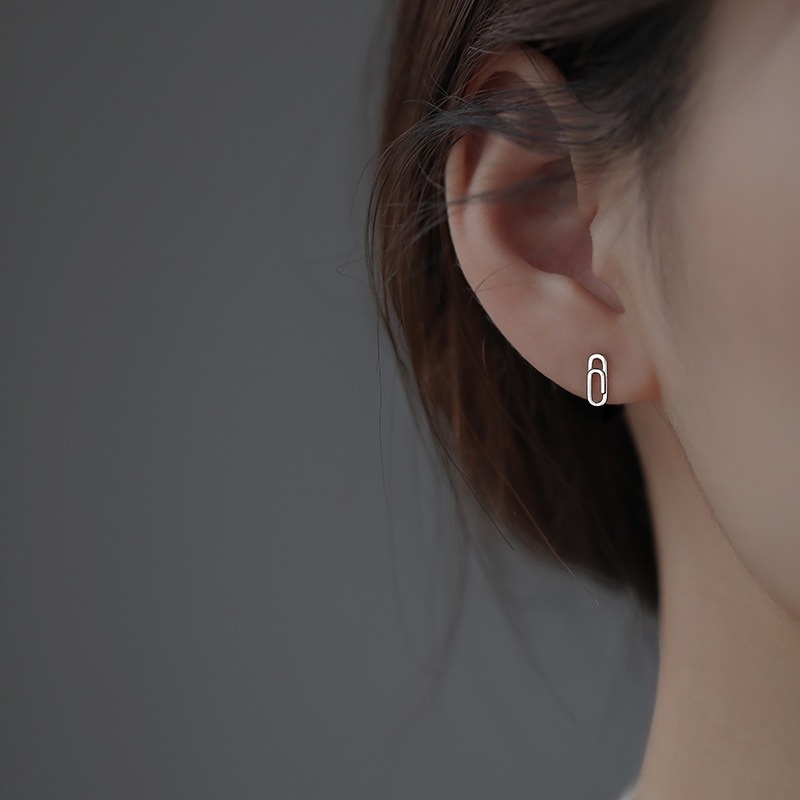 Papaozhu Ins Trendi s925 Perak Peniti Stud Anting Untuk Wanita Gadis Minimalis Hadiah Perhiasan