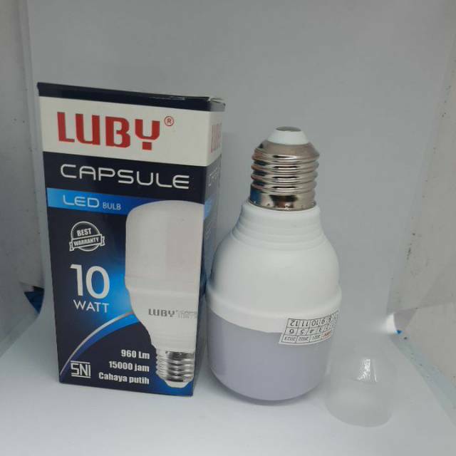 Lampu LED 10 Watt Luby Capsule / Lampu Merk Luby Cahaya Putih 10 Watt