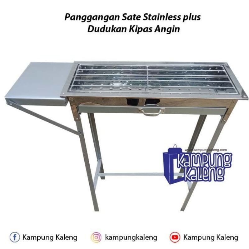 panggangan sate stainless plus alas kipas angin 